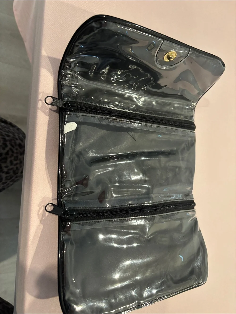 Victoria's Secret Black Embossed Jewelry Holder or Cosmetic bag